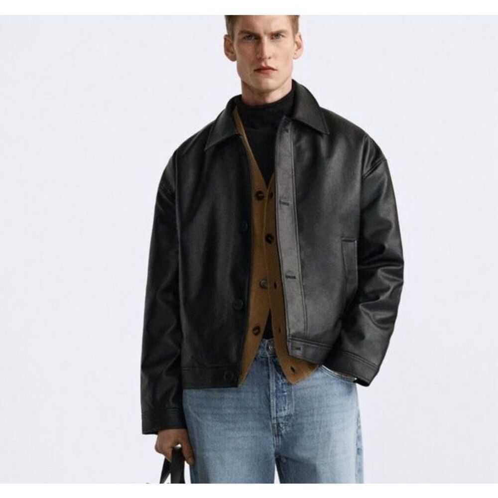 Zara Black Bomber Jacket